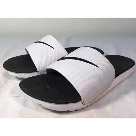 Nike Kawa Slide Sport Sandals Youth Kid's White Black Slip On - US 12C - Picture 2 of 5